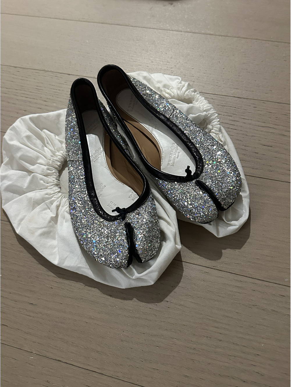 Maison Margiela Tabi Glitter Ballet Flats Size 36